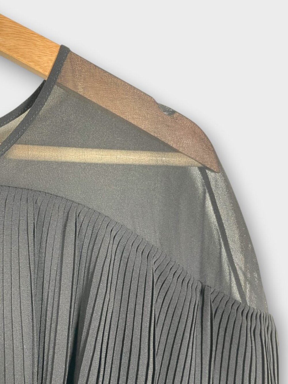 Prabal Gurung Pleated Sleeve Button Up Top Sz 10 Black Whimsigosh Romantic Boho - Picture 4 of 8